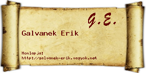 Galvanek Erik névjegykártya